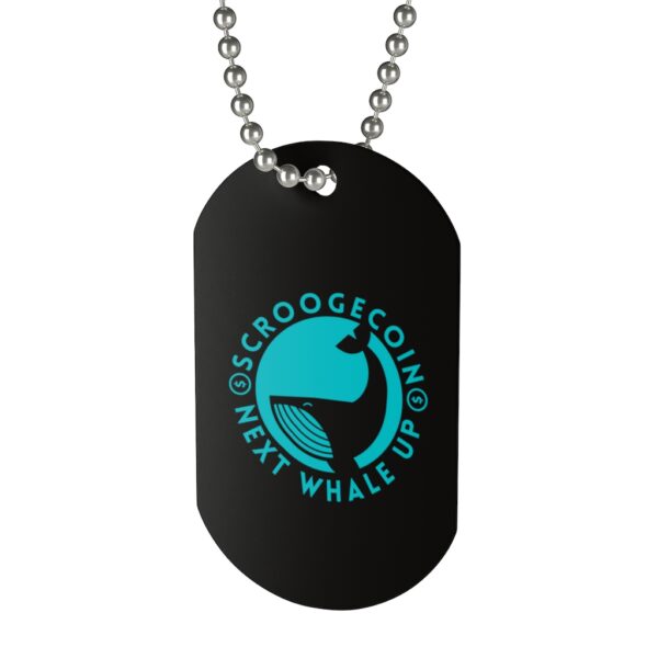 ScroogeCoin Next Whale Up Black Dog Tag Necklace