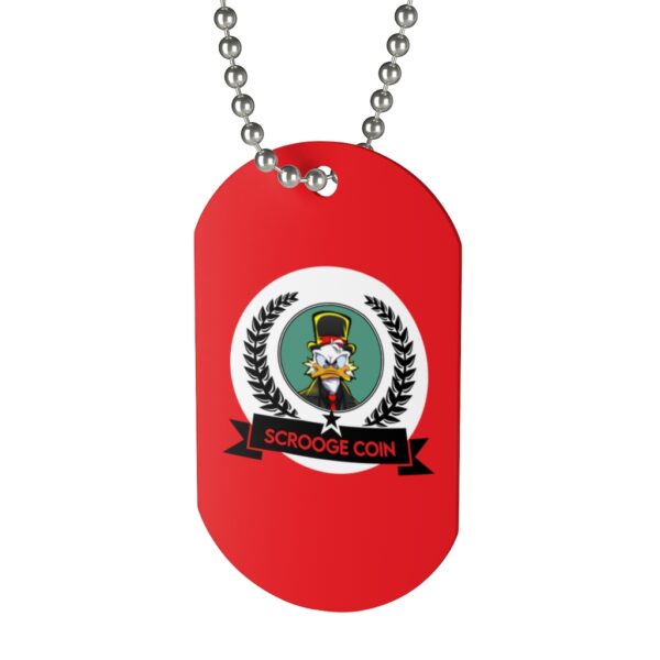 ScroogeCoin Logo Red Dog Tag Necklace