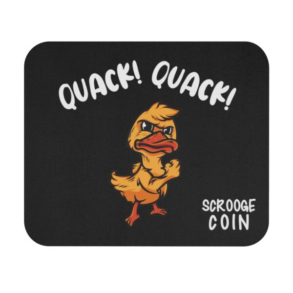 Quack! Quack! ScroogeCoin Mad Duck Black Mouse Pad
