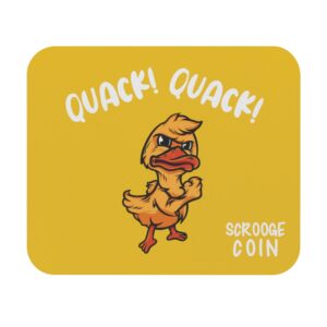 Quack! Quack! ScroogeCoin Mad Duck Yellow Mouse Pad