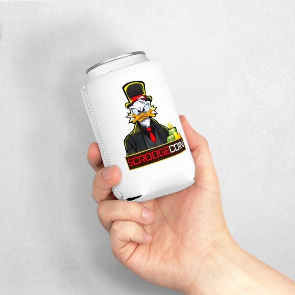 ScroogeCoin Boss White Can Koozie