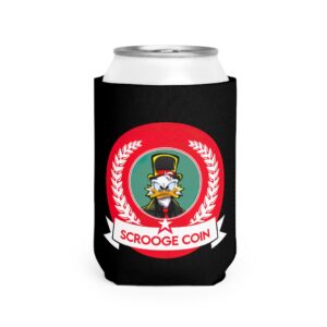 Black ScroogeCoin Logo Can Koozie