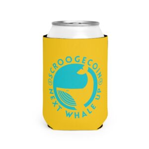 Next Whale Up Badge Yellow Can Koozie